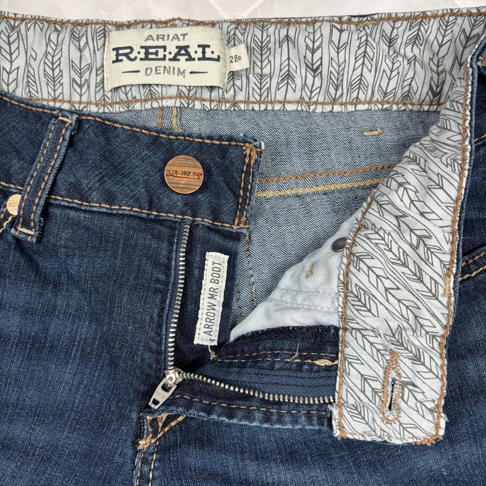 Ariat REAL Arrow Boot Jeans Women's 28R (29x33) Low Rise Dark Wash Stretch Denim - Picture 6 of 15